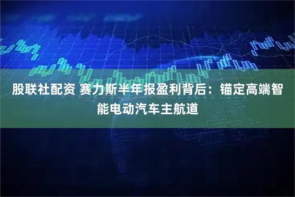 股联社配资 赛力斯半年报盈利背后：锚定高端智能电动汽车主航道