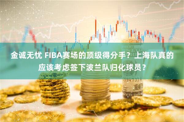 金诚无忧 FIBA赛场的顶级得分手？上海队真的应该考虑签下波兰队归化球员？